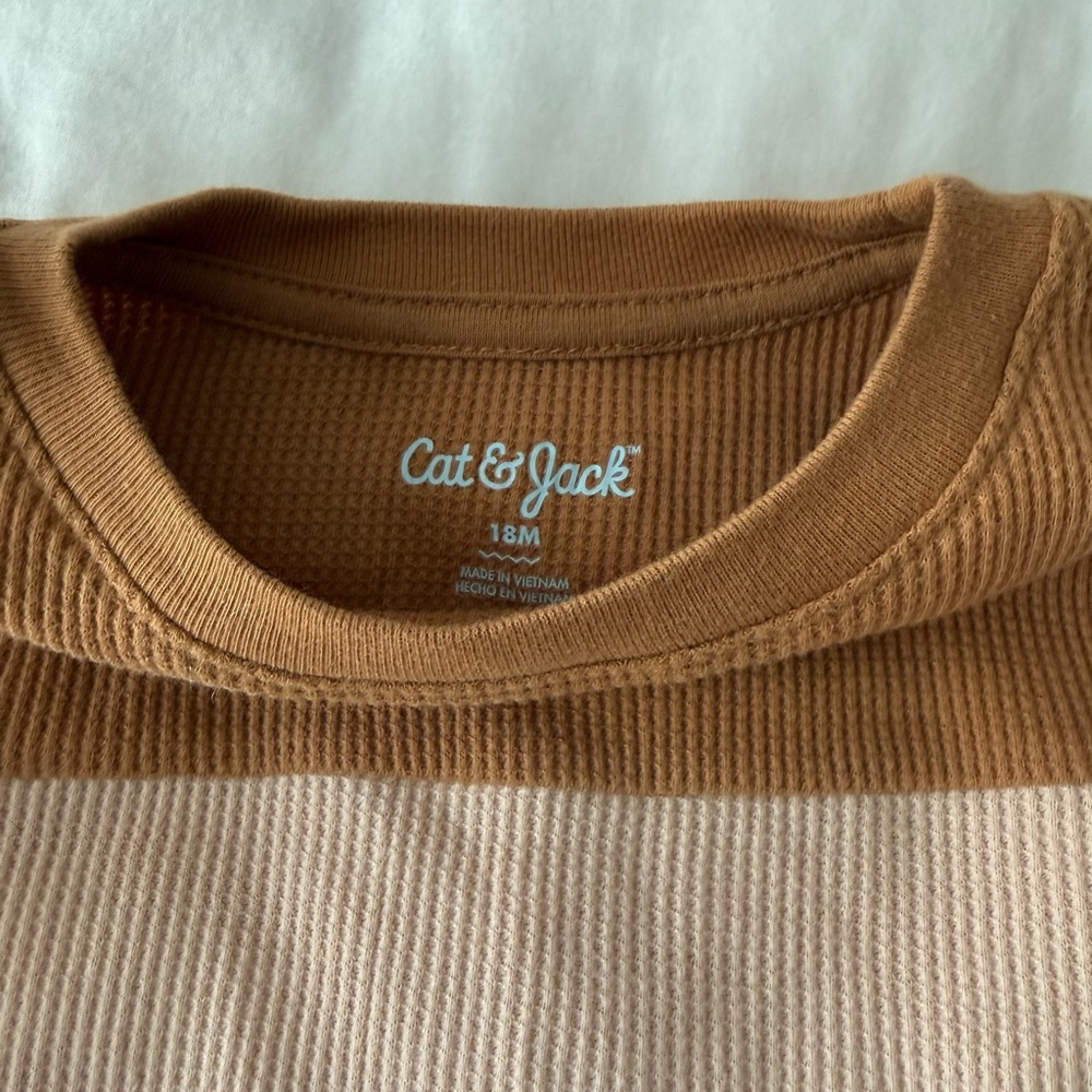 Cat & Jack Tan Ribbed Knit Top - Picture 3 of 3